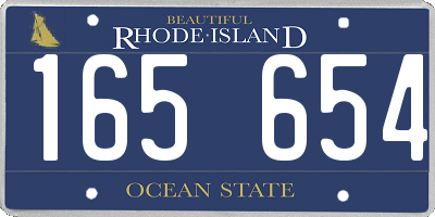 RI license plate 165654