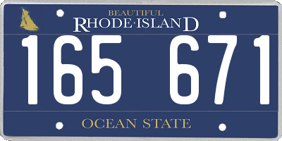 RI license plate 165671