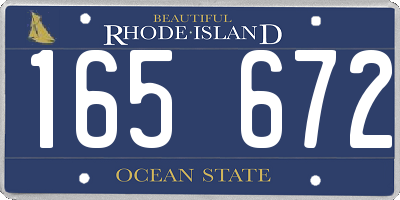 RI license plate 165672