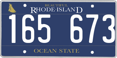 RI license plate 165673