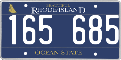 RI license plate 165685
