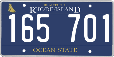 RI license plate 165701