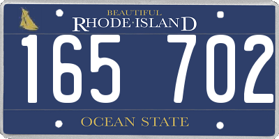 RI license plate 165702