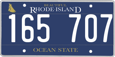 RI license plate 165707