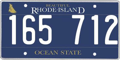 RI license plate 165712