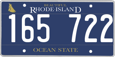 RI license plate 165722