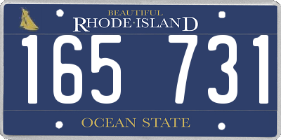 RI license plate 165731