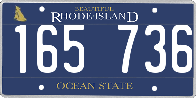 RI license plate 165736