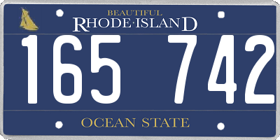 RI license plate 165742