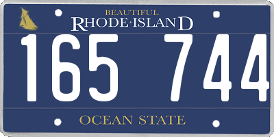 RI license plate 165744
