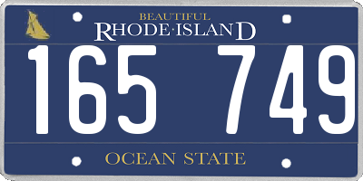 RI license plate 165749