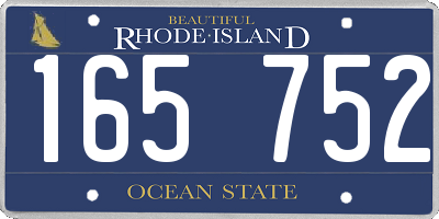 RI license plate 165752
