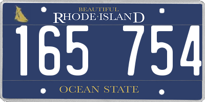 RI license plate 165754