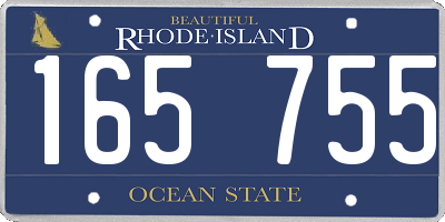RI license plate 165755