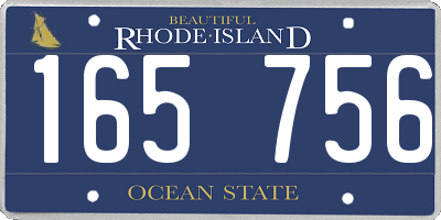 RI license plate 165756