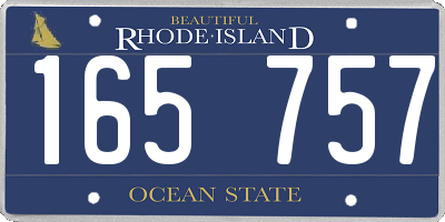 RI license plate 165757