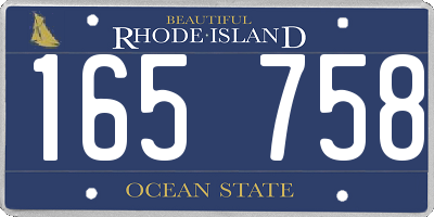 RI license plate 165758