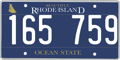 RI license plate 165759
