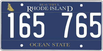 RI license plate 165765
