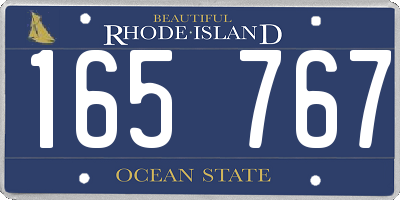 RI license plate 165767