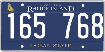 RI license plate 165768