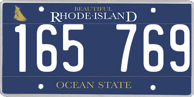 RI license plate 165769