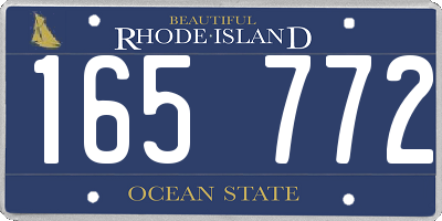 RI license plate 165772