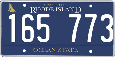 RI license plate 165773