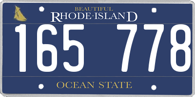 RI license plate 165778