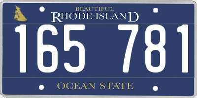 RI license plate 165781