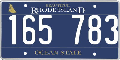 RI license plate 165783