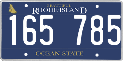 RI license plate 165785