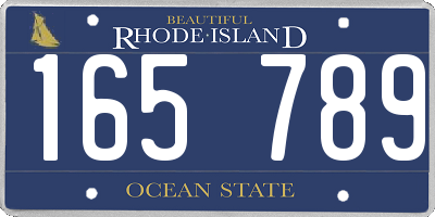 RI license plate 165789