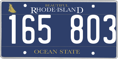 RI license plate 165803