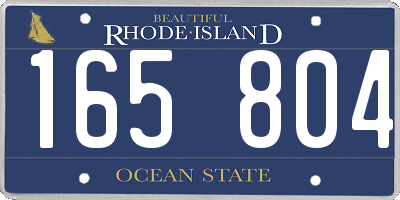 RI license plate 165804