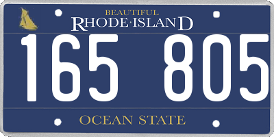 RI license plate 165805