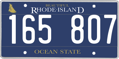 RI license plate 165807