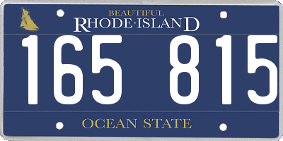 RI license plate 165815