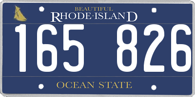 RI license plate 165826