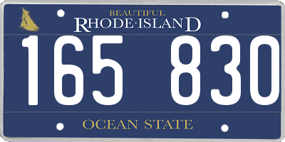RI license plate 165830