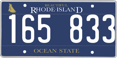 RI license plate 165833