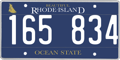 RI license plate 165834