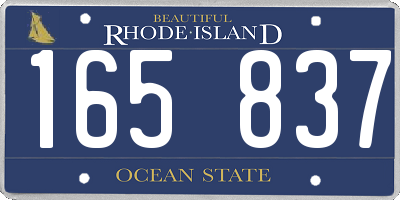 RI license plate 165837