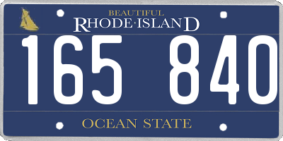 RI license plate 165840