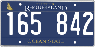 RI license plate 165842