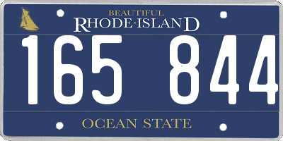 RI license plate 165844