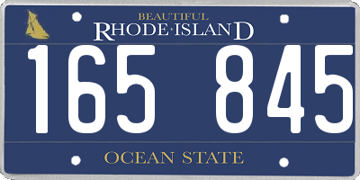 RI license plate 165845
