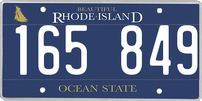 RI license plate 165849