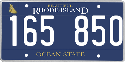 RI license plate 165850
