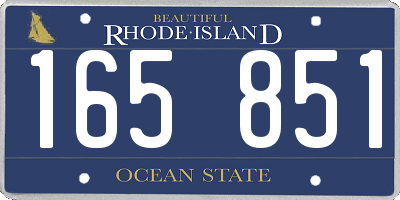 RI license plate 165851